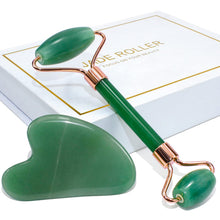 Load image into Gallery viewer, Premium Jade Roller and Gua Sha scraper for face and body.