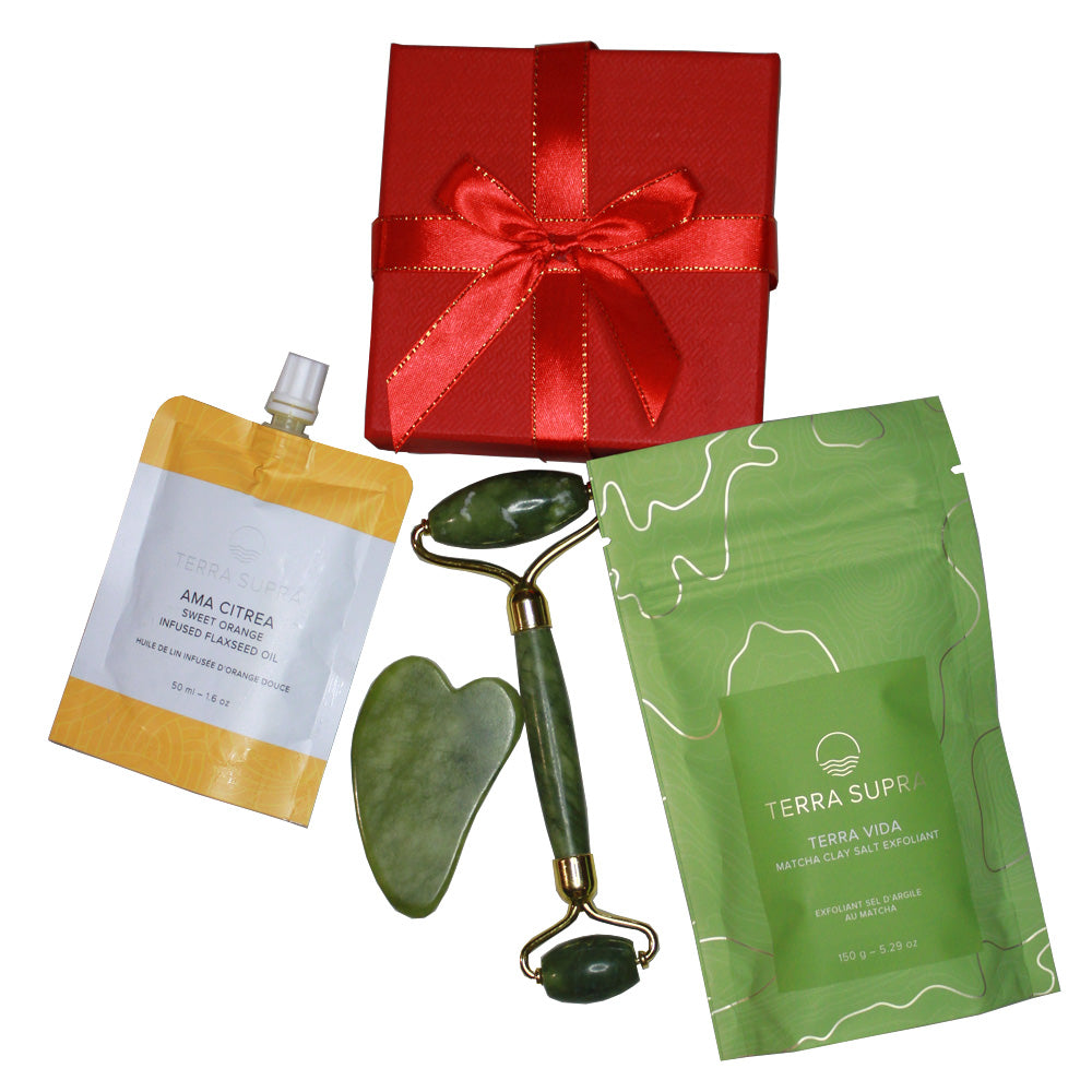 Terra Vida, Ama Citrea & Premium Jade Roller & Gua Sha Set